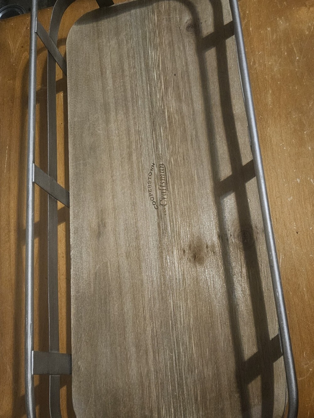 Cooperstown Wooden Serving Tray with Metal Frame